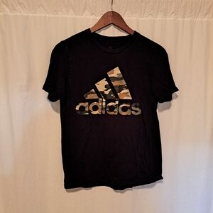 Adidas Black Tee with Camo Logo M